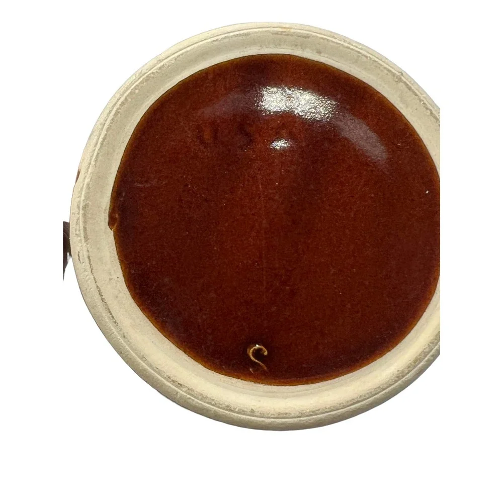 (1) Vtg Marcrest Stoneware Large Wine Carafe Water Pitcher Brown with 5 mugs - Picture 4 of 7